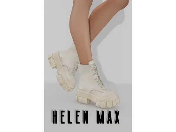 Alpha Cream Boots by Helen Max - The Sims 4 Custom Content