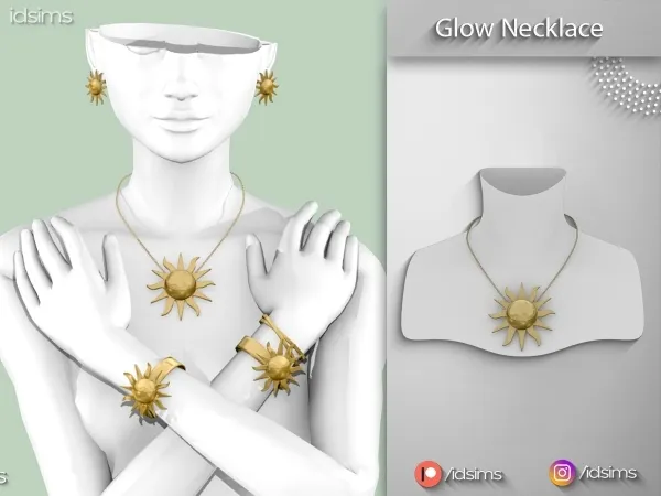 Alpha Glow Sun Necklace - The Sims 4 Custom Content