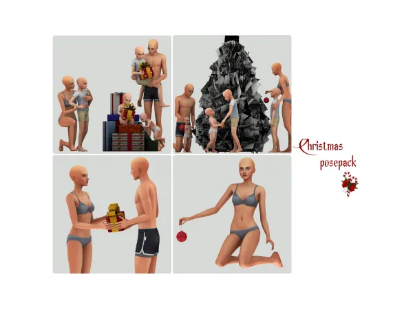 Mix Christmas Posepack (FREE) - The Sims 4 Custom Content