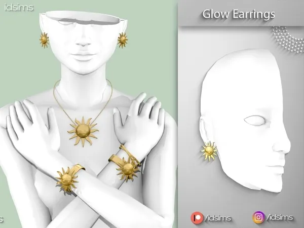 Alpha Glow sun Earrings - The Sims 4 Custom Content