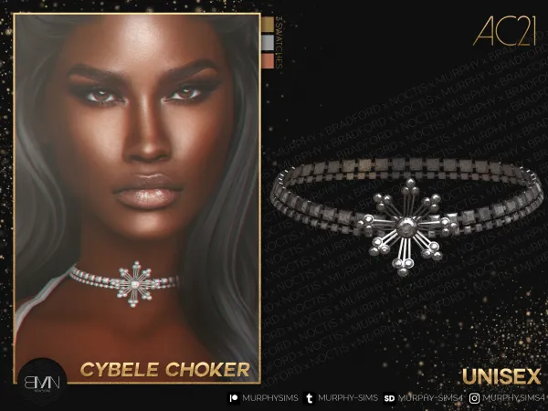 Alpha Cybele Choker [AC21 Day 10] - The Sims 4 Custom Content
