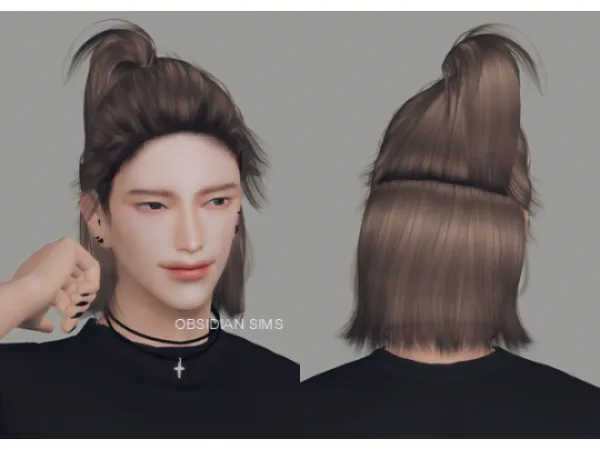 Alpha TEARDROPS HAIRSTYLE New mesh by OBSIDIAN SIMS - The Sims 4 Custom Content