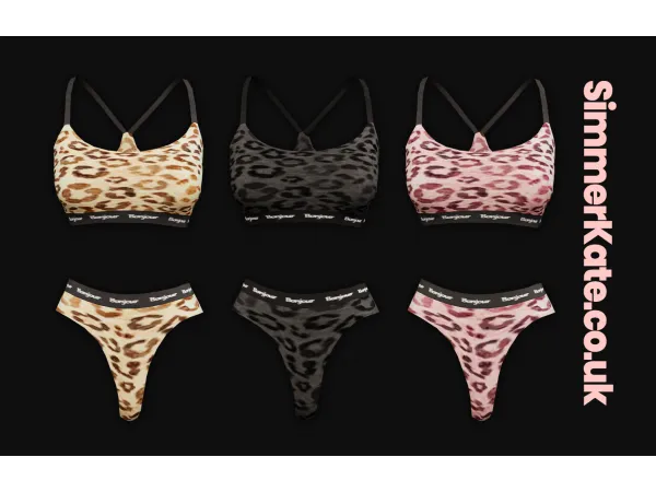 Alpha Leopard Print Bra Thong Set by simmerkatex - The Sims 4 Custom Content