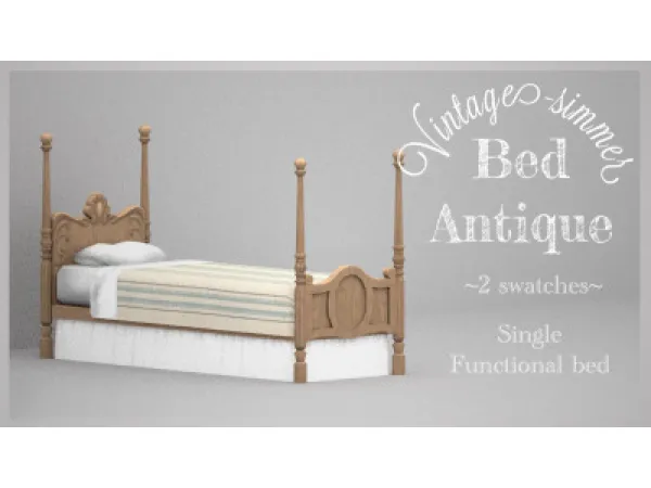 Alpha Bed Antique - The Sims 4 Custom Content