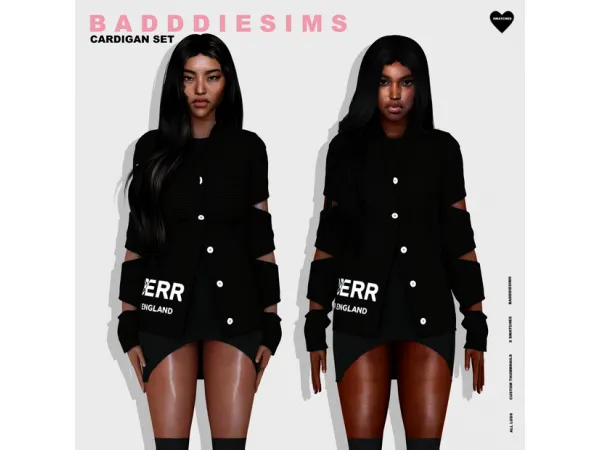 Alpha CARDIGAN SET by BADDDIESIMS - The Sims 4 Custom Content