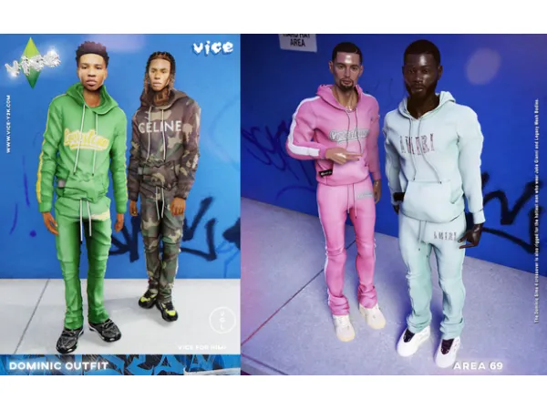 Alpha Dominic Outfit 4 by [VICE] - The Sims 4 Custom Content