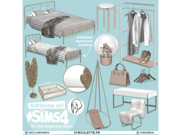 Alpha ADRIENNE BEDROOM - The Sims 4 Custom Content