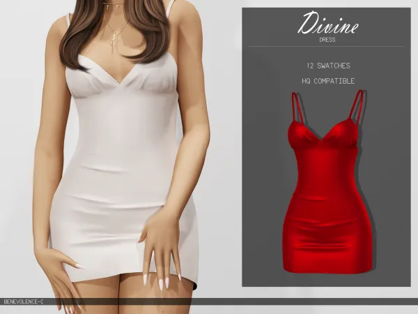 Alpha Divine Dress by luminescent - The Sims 4 custom content