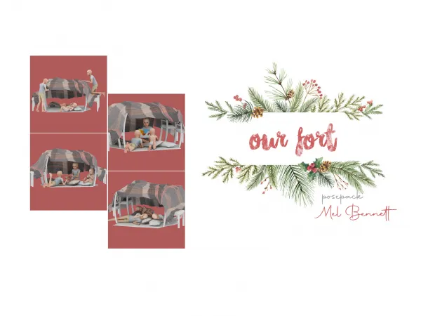 Alpha Advent Calendar 15 Our Fort Posepack - The Sims 4 Custom Content
