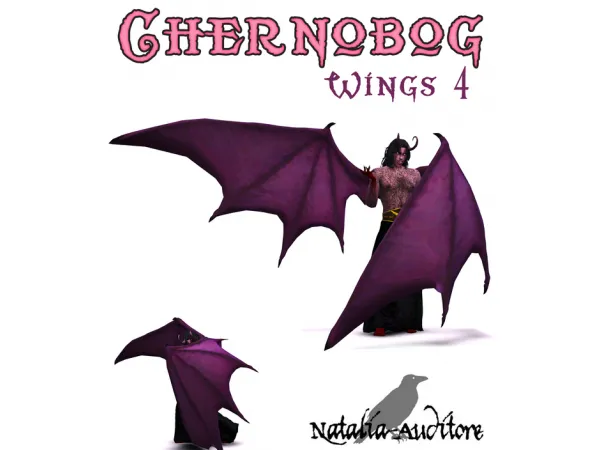 Maxis Match Chernobog wings 4 and 5 Auditore by Natalia - The Sims 4 Custom Content