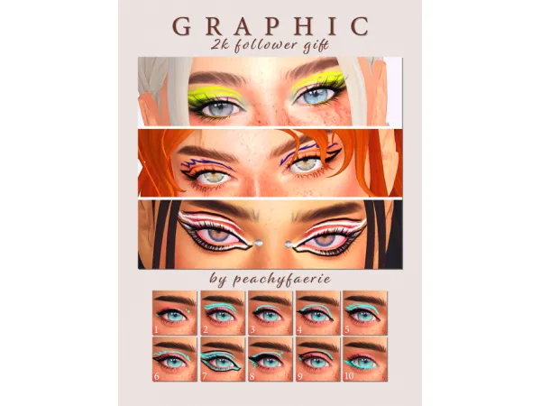 Mix GRAPHIC an eyeliner collection by peachyfaerie - The Sims 4 Custom Content