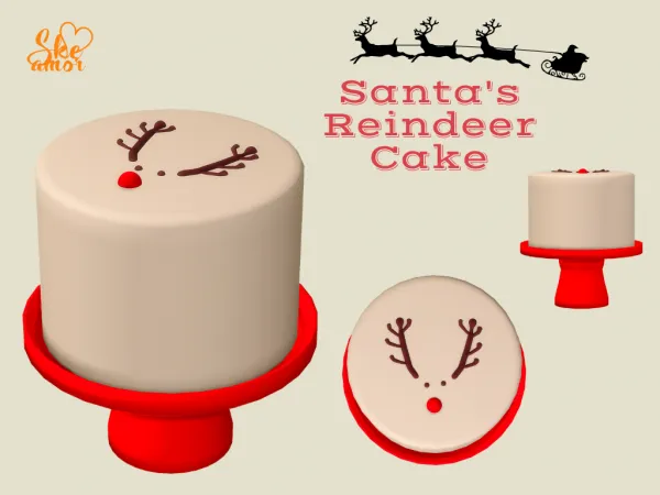 Maxis Match Santa's Reindeer Cake - The Sims 4 Custom Content