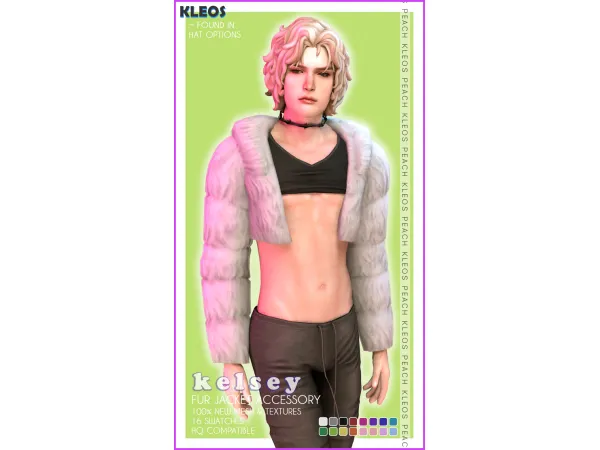 Alpha Kelsey Male Fur Jacket Accessory - The Sims 4 Custom Content