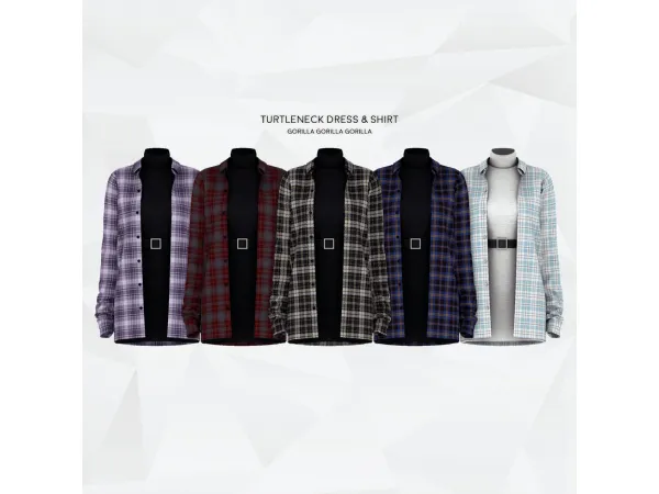 Alpha Turtleneck Dress Shirt by [Gorilla Gorilla Gorilla] - The Sims 4 Custom Content