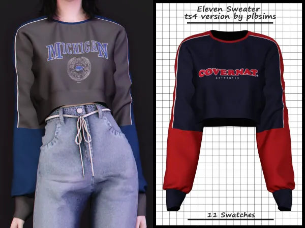 Alpha Eleven Sweater - The Sims 4 Custom Content
