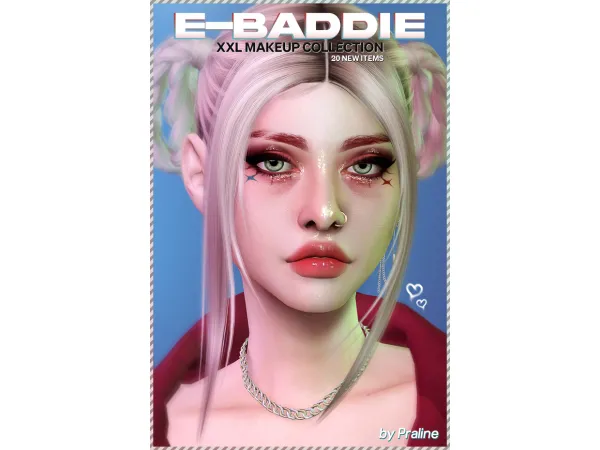Mix E BADDIE XXL Makeup Collection by Pralinesims - The Sims 4 Custom Content