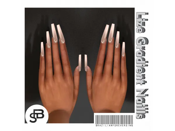 Alpha LIZE GRADIENT NAILS - The Sims 4 Custom Content