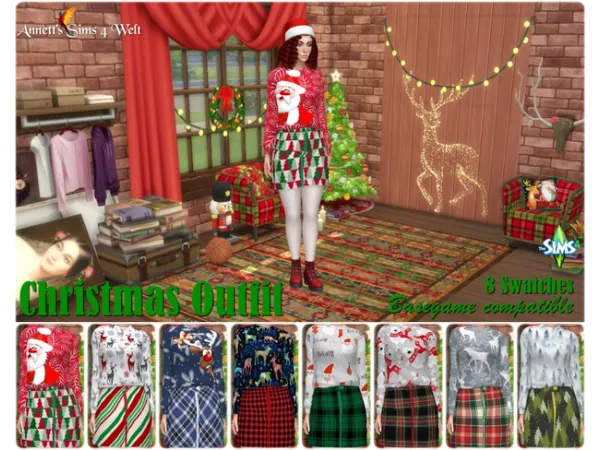 Maxis Match Christmas Outfit 2019 by Annett's Sims 4 Welt ASW - The Sims 4 Custom Content