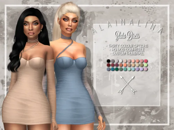 Maxis Match Zlata Dress by alainalina - The Sims 4 Custom Content