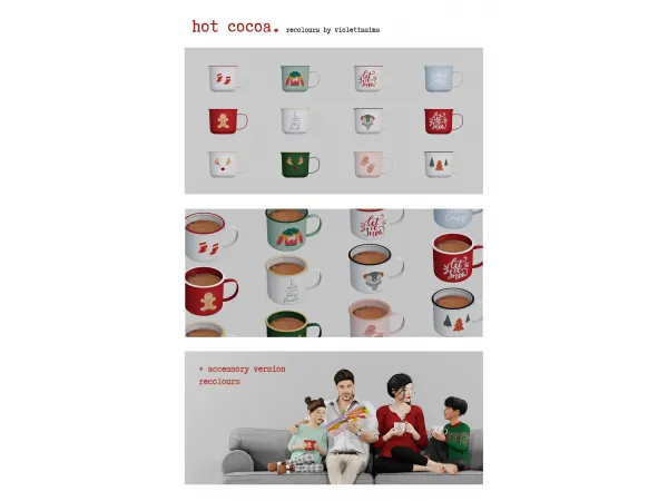 Mix Cozy hot cocoa mugs for your sim - The Sims 4 Custom Content