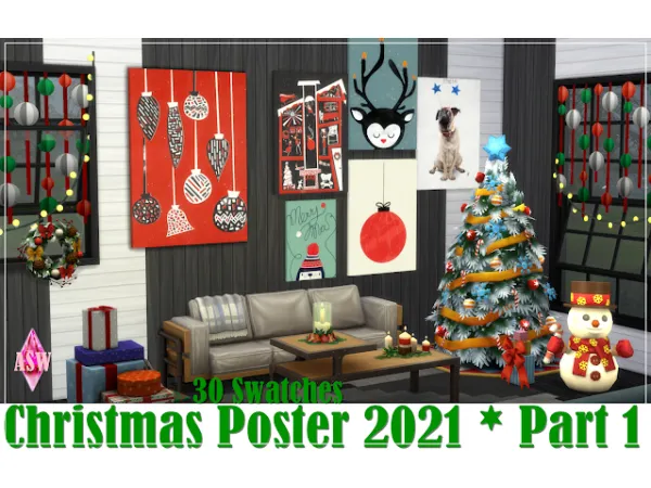 Maxis Match Christmas Poster 2021 by annettssims4welt - The Sims 4 Custom Content