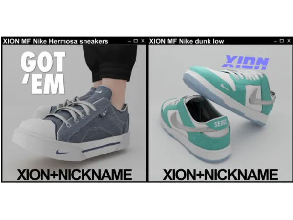 Alpha XION shoes set by [NICKNAME] - The Sims 4 Custom Content