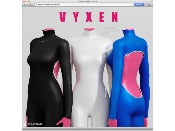 Alpha [VYXEN] ICY JUMPSUIT - The Sims 4 Custom Content