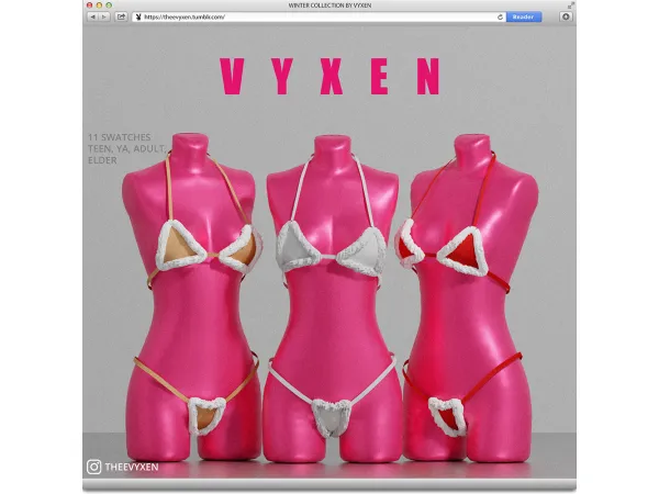 Alpha [vyxen] bunny bikini by vyxen - The Sims 4 Custom Content