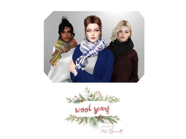 Alpha [MB] AC Day 18 Wool Scarf - The Sims 4 Custom Content