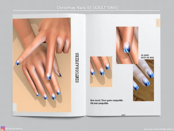 Alpha Christmas Nails 03 - The Sims 4 Custom Content