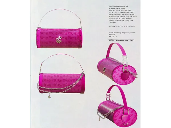 Alpha bknysimz rocawear bag - The Sims 4 Custom Content