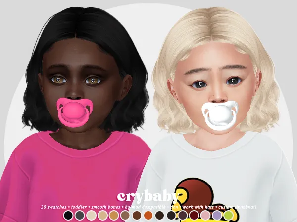 Alpha crybaby midnight hair (nightcrawler) - The Sims 4 Custom Content