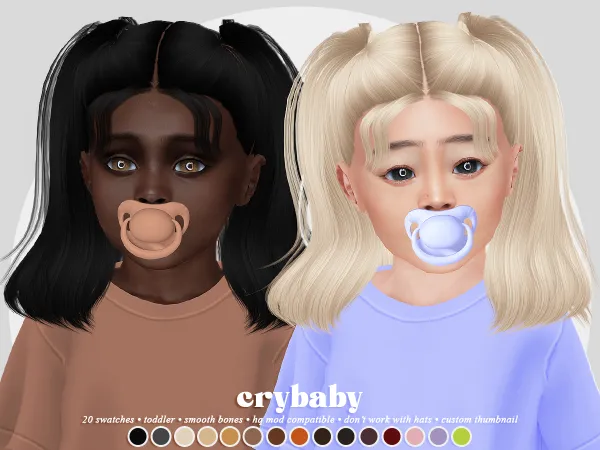 Alpha crybaby fantapa hair (reina) toddler f - The Sims 4 Custom Content