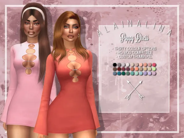 Maxis Match Poppy Dress - The Sims 4 Custom Content