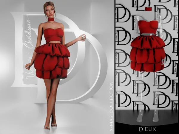 Alpha X mas Collection PREMIUM [DRESS] by DIEUX - The Sims 4 Custom Content