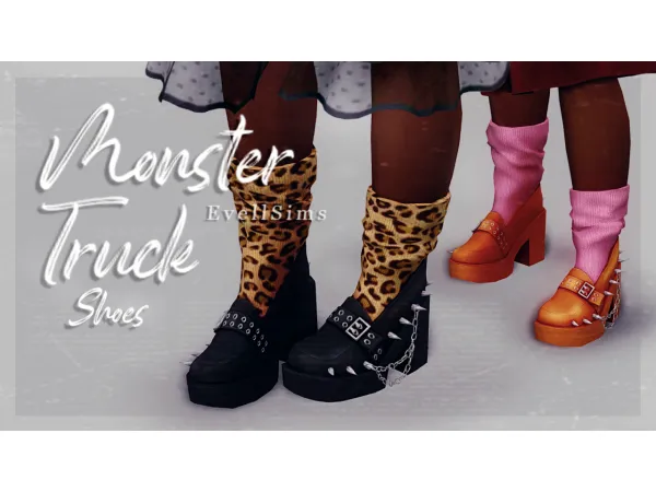 Maxis Match Monster Truck Shoes by EvellSims - The Sims 4 Custom Content