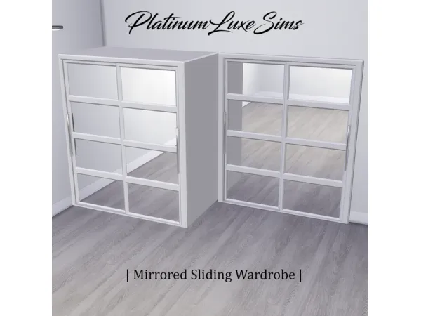 Alpha Mirrored Sliding Wardrobe by PlatinumLuxeSims - The Sims 4 Custom Content