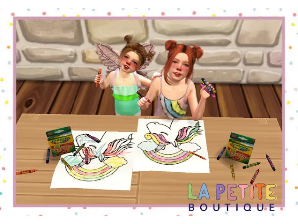 Alpha Acc and decor [posepack] Every child is an artist by annaebibi - The Sims 4 Custom Content
