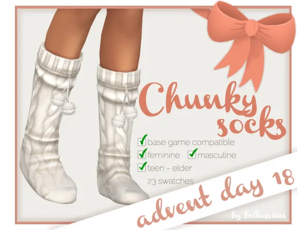 Maxis Match Advent Day 18 Chunky Socks by Bellassims - The Sims 4 Custom Content