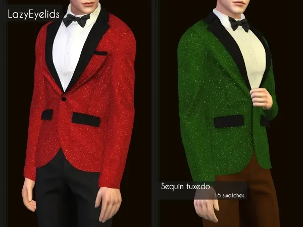 Alpha Sequin tuxedo by lazyeyelids - The Sims 4 Custom Content