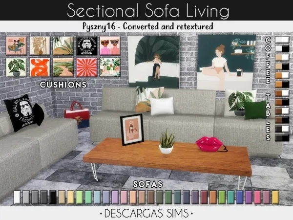Maxis Match Sectional Sofa Living - The Sims 4 Custom Content