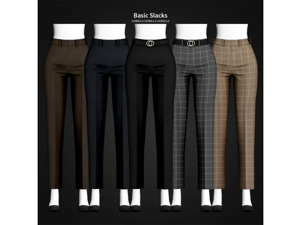 Alpha Basic Slacks by Gorilla3x updated - The Sims 4 Custom Content