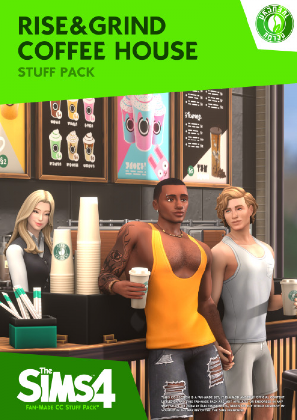 Maxis Match RiseGrind Coffee House Stuff Pack by simsfinds - The Sims 4 Custom Content