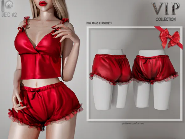 Alpha XMAS PJ (SHORT) P78 tr by busra - The Sims 4 Custom Content