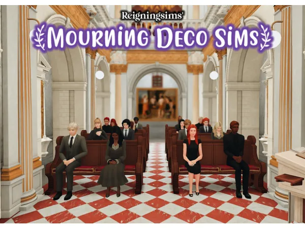 Maxis Match Deco Sitting Mourning Sims by simsfinds - The Sims 4 Custom Content