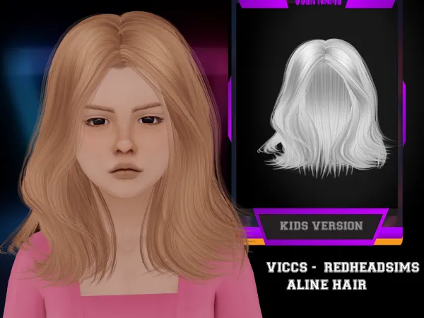Alpha VICCS_REDHEAD ALINE CONVERTED FOR KDIS - The Sims 4 Custom Content