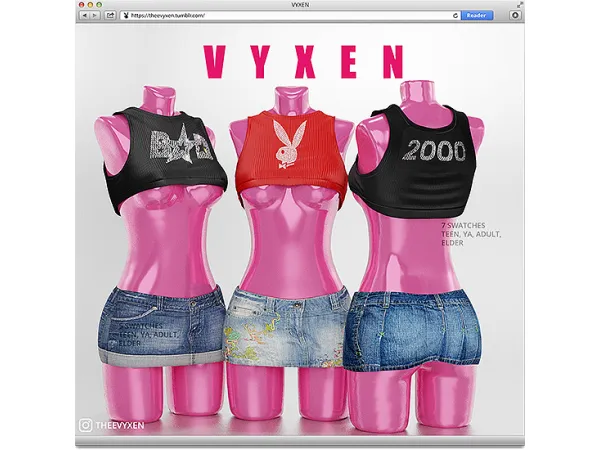 Alpha [ vyxen ] mini skirt - The Sims 4 Custom Content