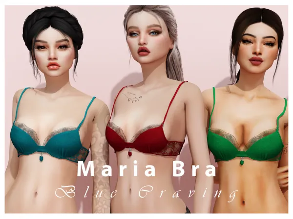 Alpha Blue Craving Maria Bra by bluecraving - The Sims 4 custom content