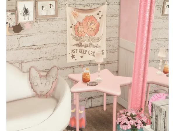 Mix Shabby chic Lamp Boho Tapestry by Hydrangea - The Sims 4 Custom Content