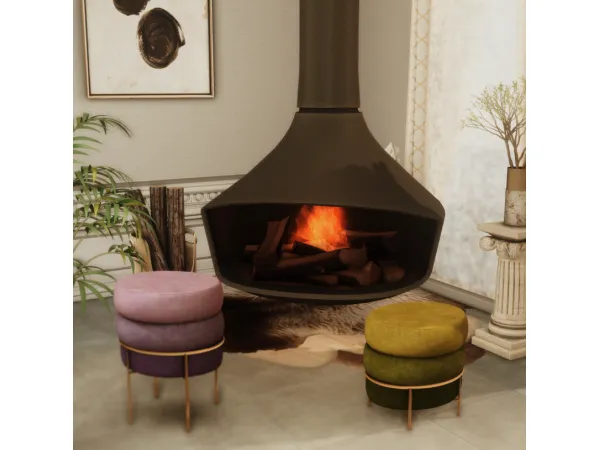 Maxis Match Velvet Stool Barstool by Maison Narcisse - The Sims 4 Custom Content